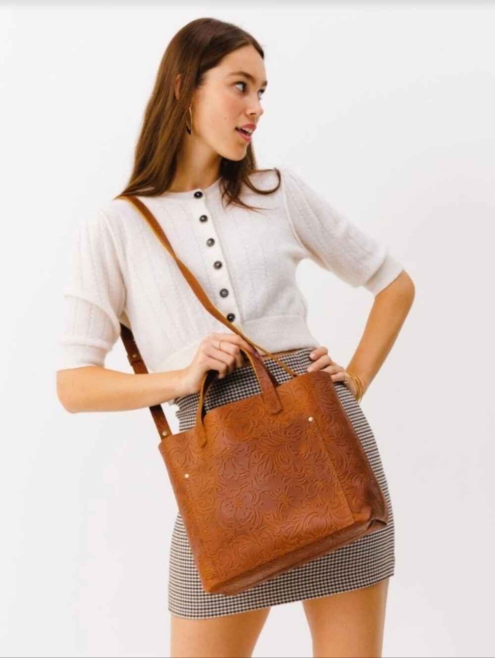 Portland Leather Goods Handmade Leather Meadow Medium Crossbody Tote